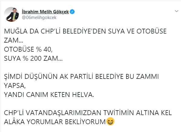 Melih Gökçek; 'Yandı Canım Keten Helva'