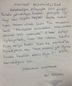 Sağlık çalışanlarına teşekkür